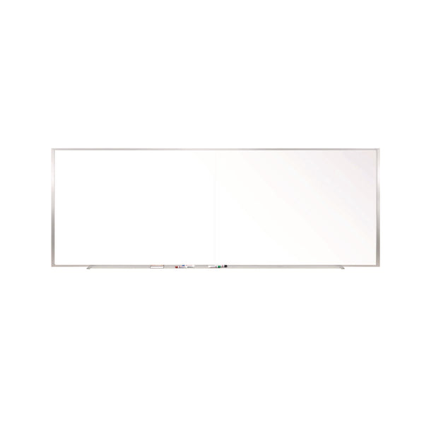 Ghent Two-Piece M1 Porcelain Magnetic Whiteboard, 176" x 48.5", White Surface, Satin Aluminum Frame (GHEM141542P) Each