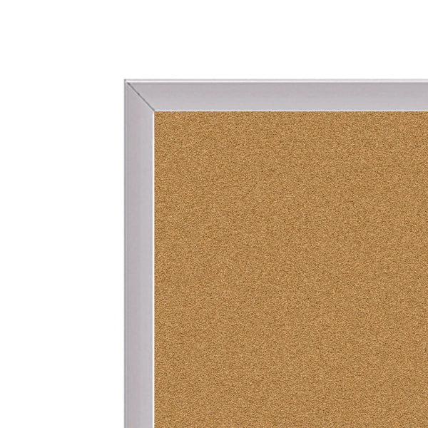 Ghent Natural Cork Bulletin Board with Aluminum Frame, 87.91" x 48.5", Tan Surface, Satin Aluminum Frame (GHEAK47) Each