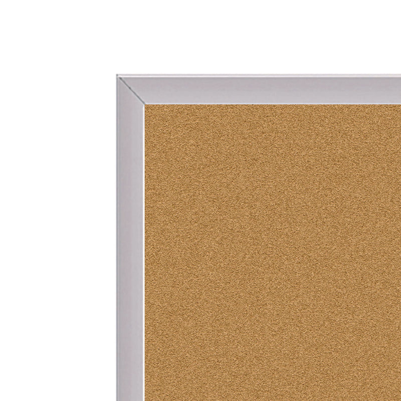 Ghent Natural Cork Bulletin Board with Aluminum Frame, 87.91" x 48.5", Tan Surface, Satin Aluminum Frame (GHEAK47) Each