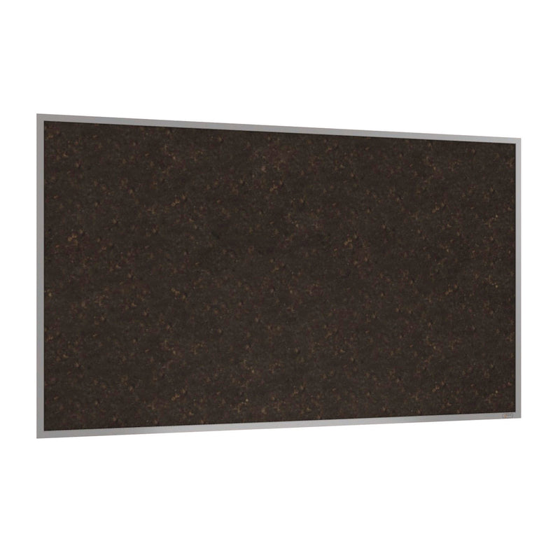 Ghent Natural Cork Bulletin Board with Aluminum Frame, 87.91" x 48.5", Chocolate Surface, Satin Aluminum Frame (GHEAKCH47) Each