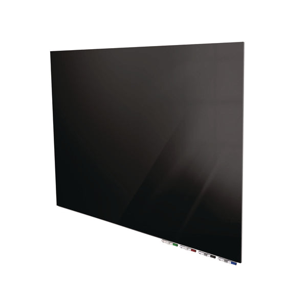 Ghent Aria Low-Profile Frameless Magnetic Glassboard, 36" x 24", Black Surface (GHEARIASM23BK) Each