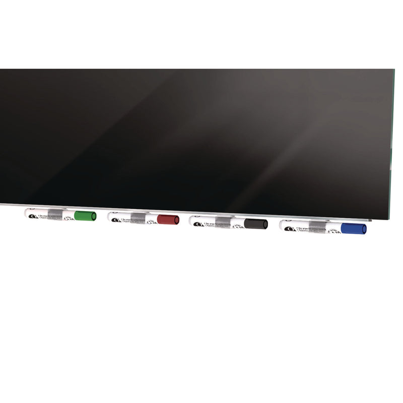 Ghent Aria Low-Profile Frameless Magnetic Glassboard, 36" x 24", Black Surface (GHEARIASM23BK) Each