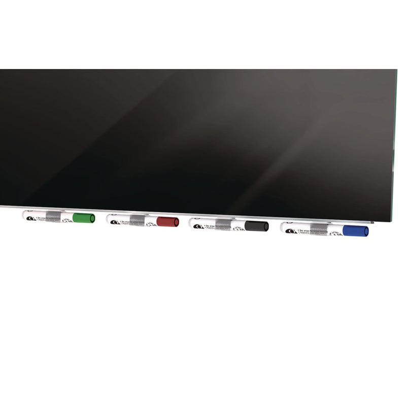 Ghent Aria Low-Profile Frameless Magnetic Glassboard, 48" x 36", Black Surface (GHEARIASM34BK) Each
