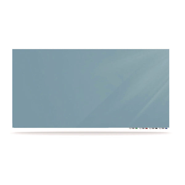 Ghent Aria Low-Profile Frameless Magnetic Glassboard, 48" x 36", Denim Blue Surface (GHEARIASM34DM) Each