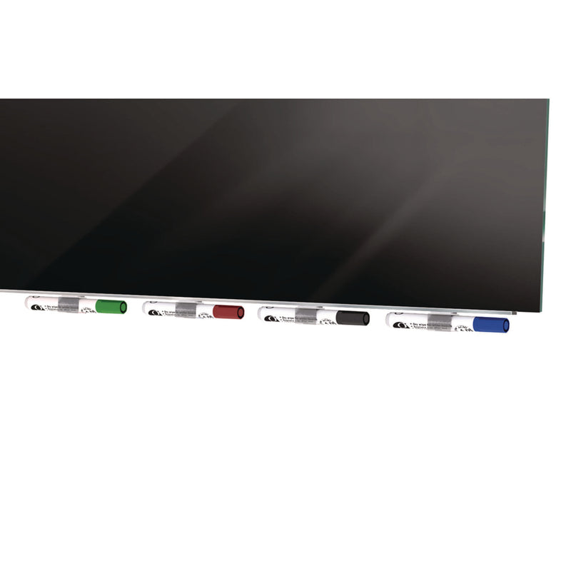 Ghent Aria Low-Profile Frameless Magnetic Glassboard, 72" x 48", Black Surface (GHEARIASM46BK) Each