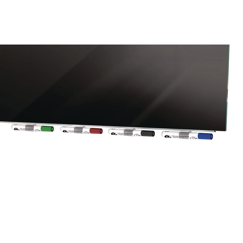 Ghent Aria Low-Profile Frameless Magnetic Glassboard, 96" x 48", Black Surface (GHEARIASM48BK) Each