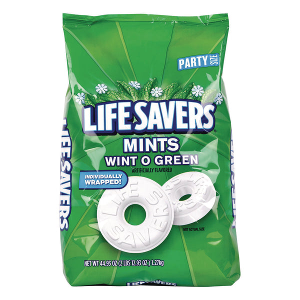 Lifesavers® Hard Candy Mints, Party Size, Wint-O-Green, Individually Wrapped, 44.93 oz Bag (GRR22000017) Each
