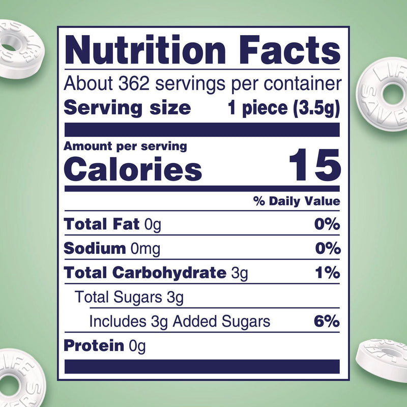 Lifesavers® Hard Candy Mints, Party Size, Wint-O-Green, Individually Wrapped, 44.93 oz Bag (GRR22000017) Each