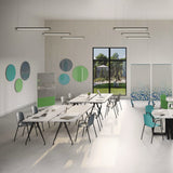 Ghent Coda Low Profile Circular Non-Magnetic Glassboard, 36 x 36, Smoke Surface (GHECDAGN36SK) Each