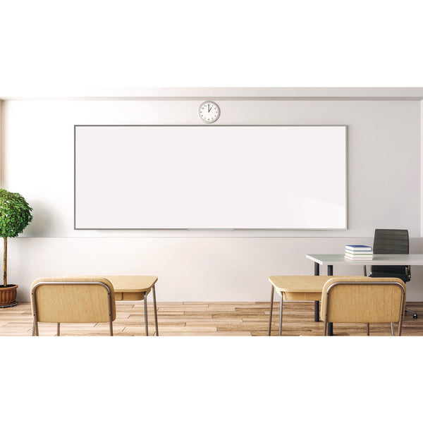 Ghent Two-Piece M2 Non-Magnetic Whiteboard with Aluminum Frame, 144.5" x 48.5", White Surface, Satin Aluminum Frame (GHEM241242P) Each