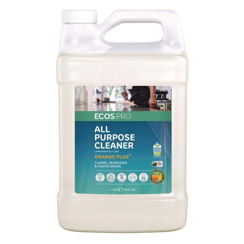 ECOS® PRO Orange Plus All-Purpose Cleaner and Degreaser, Citrus Scent, 1 gal Bottle, 4/Carton (EOPPL970604CT) Case of 4