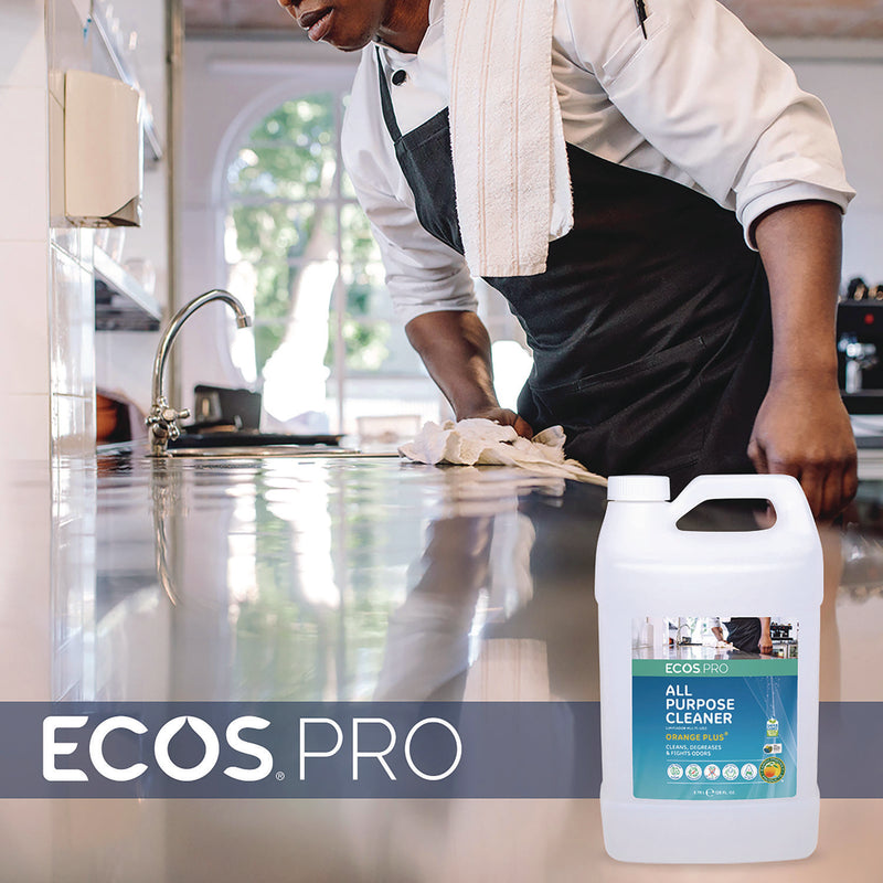 ECOS® PRO Orange Plus All-Purpose Cleaner and Degreaser, Citrus Scent, 1 gal Bottle, 4/Carton (EOPPL970604CT) Case of 4