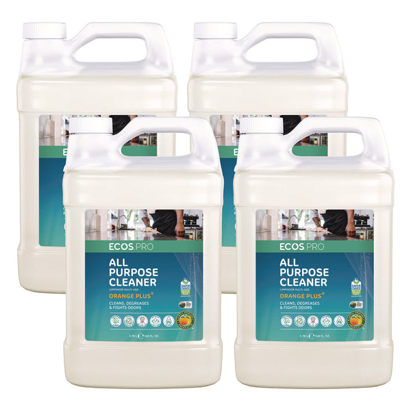 ECOS® PRO Orange Plus All-Purpose Cleaner and Degreaser, Citrus Scent, 1 gal Bottle, 4/Carton (EOPPL970604CT) Case of 4