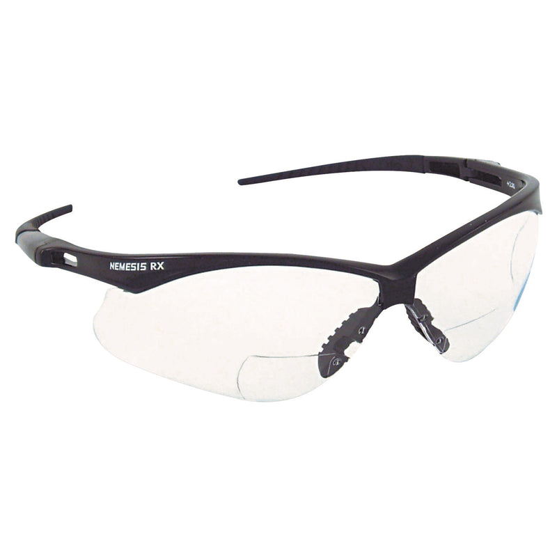 KleenGuard™ V60 Nemesis Rx Reader Safety Glasses, Black Frame, Clear Lens, +1.5 Diopter Strength (ANS28621) Each