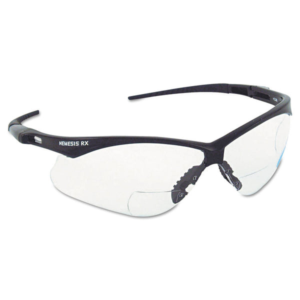 KleenGuard™ V60 Nemesis Rx Reader Safety Glasses, Black Frame, Clear Lens, +1.5 Diopter Strength (KCC28621) Each