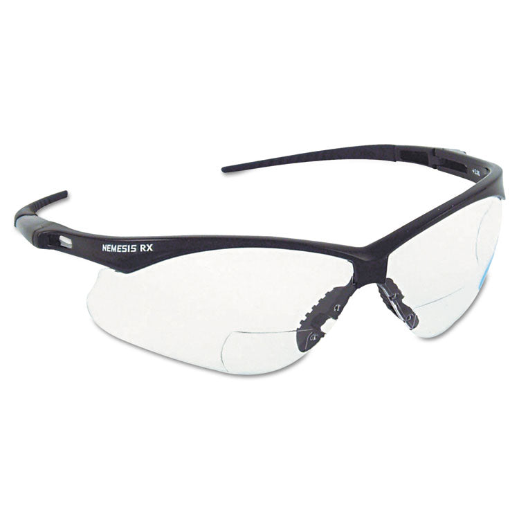 KleenGuard™ V60 Nemesis Rx Reader Safety Glasses, Black Frame, Clear Lens, +1.5 Diopter Strength (KCC28621) Each