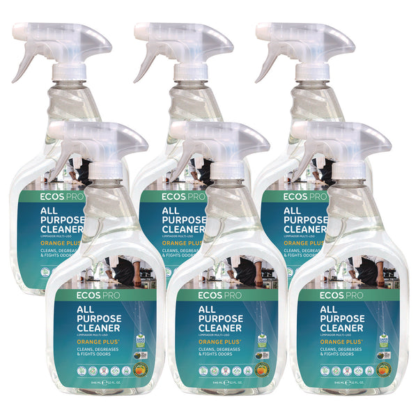 ECOS® PRO Orange Plus All-Purpose Cleaner and Degreaser, Citrus Scent, 32 oz Spray Bottle, 6/Carton (EOPPL97066CT) Case of 6