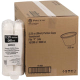 Pactiv Evergreen Plastic Portion Cup, 3.25 oz, Translucent, 3,000/Carton (PCTYS300A) Case of 3000