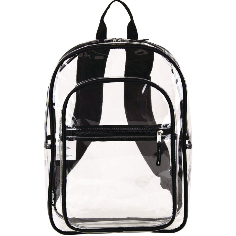 Clear with Color Trim Backpack, 11.5" x 5" x 16.5", Clear/Black (EST190991EDBLK) Each