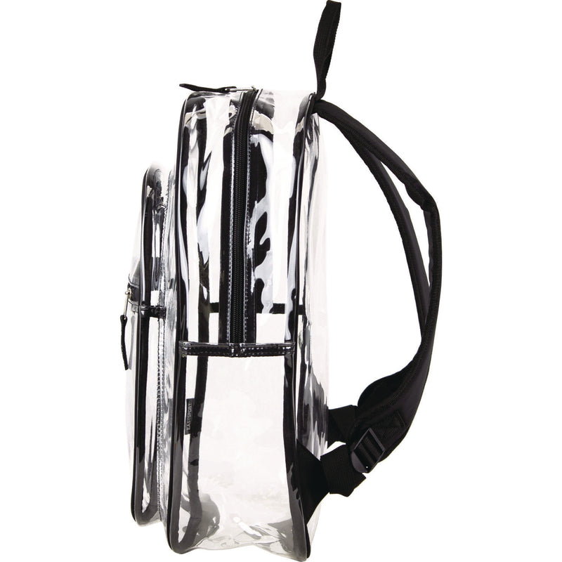 Clear with Color Trim Backpack, 11.5" x 5" x 16.5", Clear/Black (EST190991EDBLK) Each