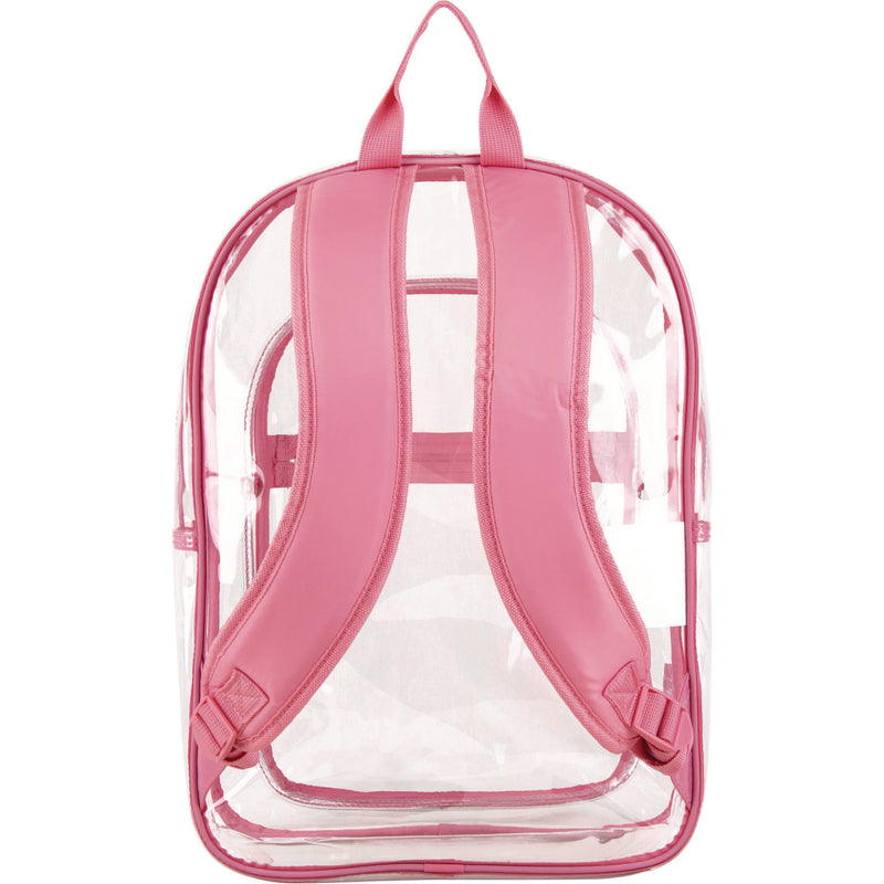 Clear with Color Trim Backpack, 11.5" x 5" x 16.5", Clear/Pink (EST190991EDPLM) Each