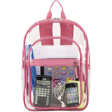 Clear with Color Trim Backpack, 11.5" x 5" x 16.5", Clear/Pink (EST190991EDPLM) Each