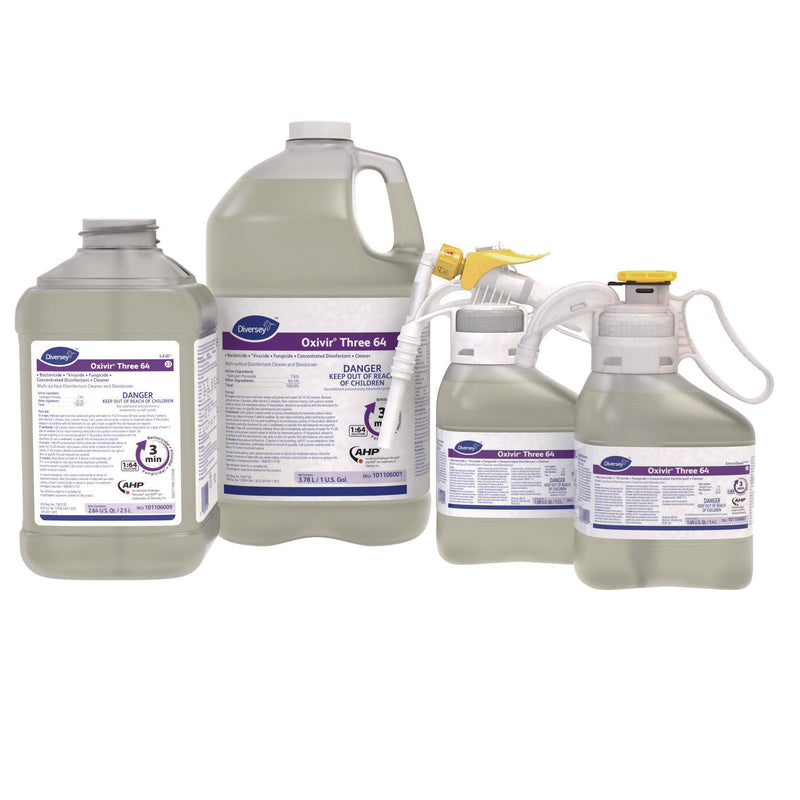 Diversey™ Oxivir Three 64, Surfectant Scent, 2.5 L Bottle, 2/Carton (DVS101106009) Case of 2