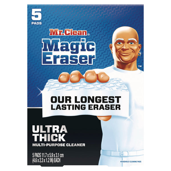 Mr. Clean® Magic Eraser, Ultra-Thick, 4.6" x 2.3", 1.2" Thick, White, 5/Pack, 2 Packs/Carton (PGC12413) Case of 10