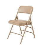 1300 Series Premium Vinyl Upholstered Triple Brace Double Hinge Folding Chair, Supports 500 lb, Beige Seat/Back/Base, 4/Pack (NPS1301) Each