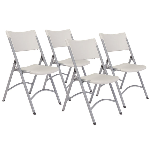 600 Series Heavy Duty Plastic Folding Chair, Supports Up to 500 lb, 18" Seat Height, Gray Seat/Back/Base, 4/Pack (NPS602) Each