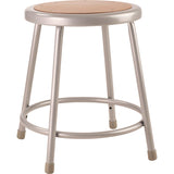NPS® 6200 Series Heavy Duty Steel Stool, Backless, Supports Up to 500 lb, 18" Seat Height, Brown Seat, Gray Base (NPS6218) Each