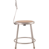 NPS® 6200 Series Heavy Duty Steel Stool With Backrest, Supports Up to 500 lb, 18" Seat Height, Brown Seat, Gray Back/Base (NPS6218B) Each