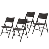 600 Series Heavy Duty Plastic Folding Chair, Supports Up to 500 lb, 18" Seat Height, Black Seat/Back/Base, 4/Pack (NPS610) Each