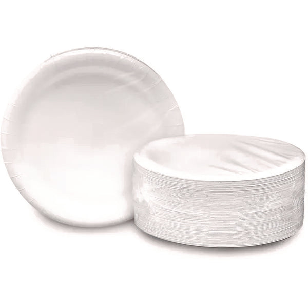 AJM Packaging Corporation Coated Paper Plates, 9" dia, White, 500/Carton (AJMCP9AJ004125A) Case of 500