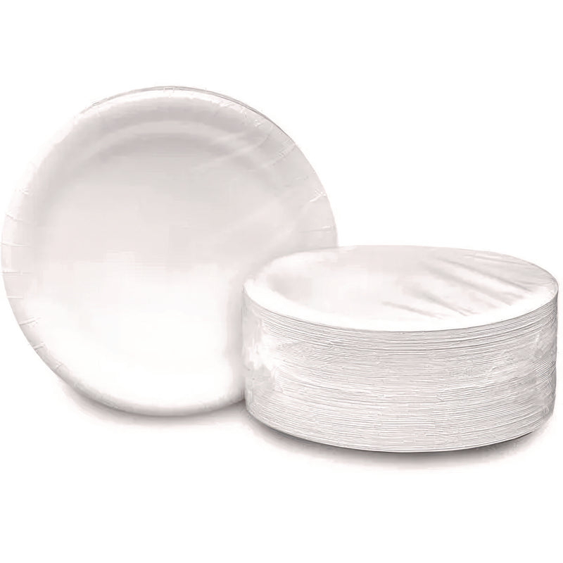 AJM Packaging Corporation Coated Paper Plates, 9" dia, White, 500/Carton (AJMCP9AJ004125A) Case of 500