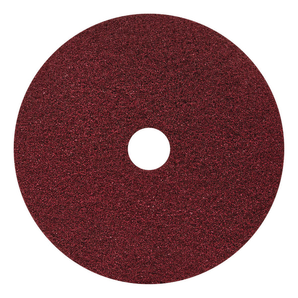 Americo® Black Diamond 400 Heavy-Duty Cleaning Pad, 20" Diameter, 400 Grit, Black/Red, 2/Carton (AM7442120) Case of 2
