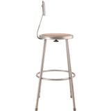 NPS® 6200 Series Heavy Duty Steel Stool With Backrest, Supports Up to 500 lb, 30" Seat Height, Brown Seat, Gray Back/Base (NPS6230B) Each