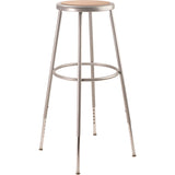 NPS® 6204 Series Height Adjustable Heavy Duty Steel Stool, Backless, Supports 500 lb, 31" to 39" Seat Height, Brown Seat/Gray Base (NPS6230H) Each