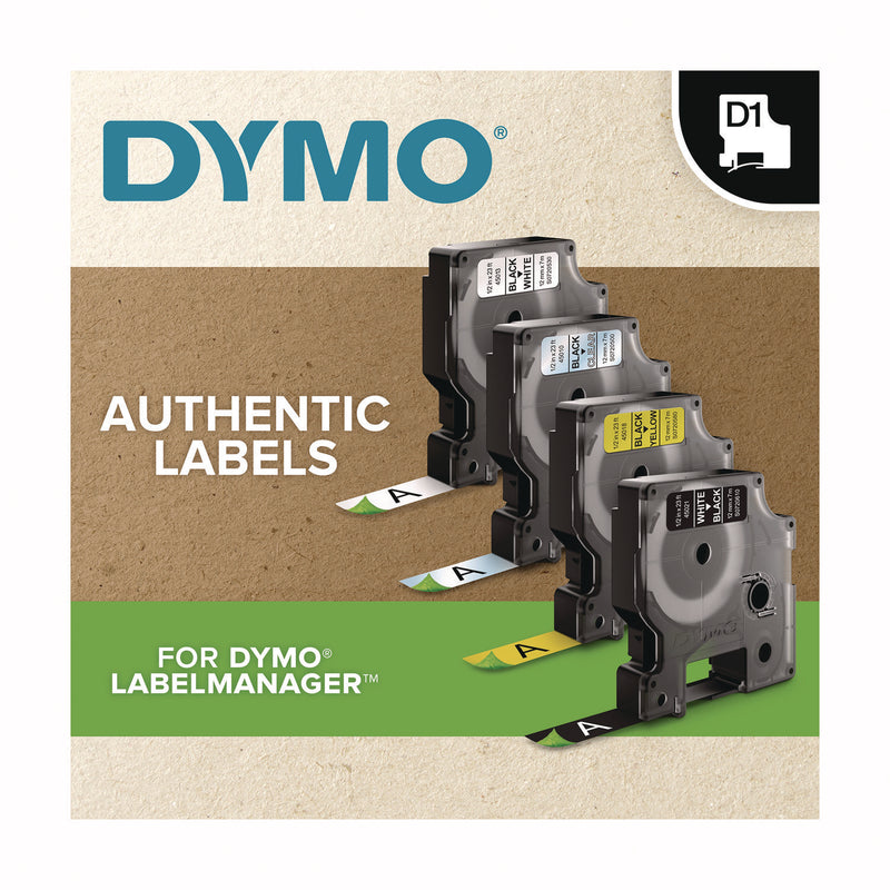 DYMO® D1 Standard Labels, 0.38" x 23 ft, Black Print on White Tape (DYM1761554) Each