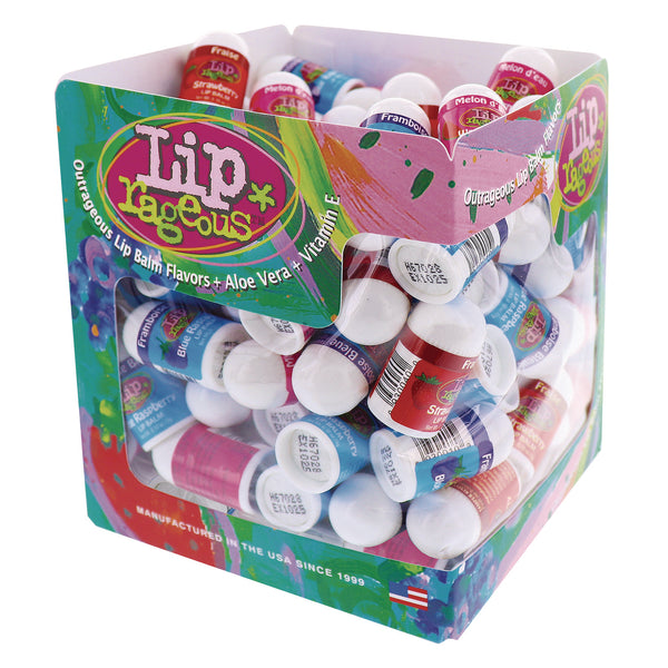 Lip Rageous Lip Balm with Aloe Vera and Vitamin E, Assorted, 0.1 oz Tube, 100/Box (LIA940FB) Box of 100