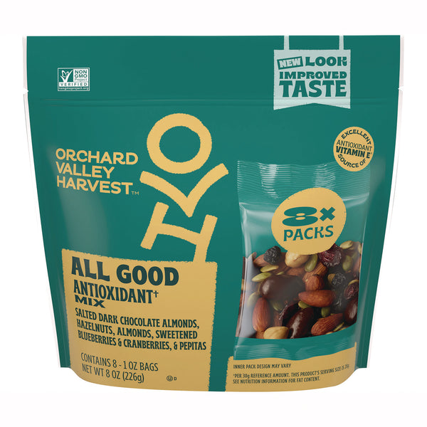 Orchard Valley Harvest® All Good Antioxidant Mix, 1 oz Bags, 8/Pack (OVHJOH13764) Pack of 8