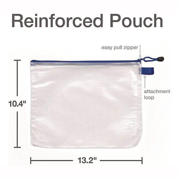 Oxford™ Poly Travel Pouch Set, 13.19" x 10.44", Assorted Colors, 10/Pack (PFX77707) Pack of 10