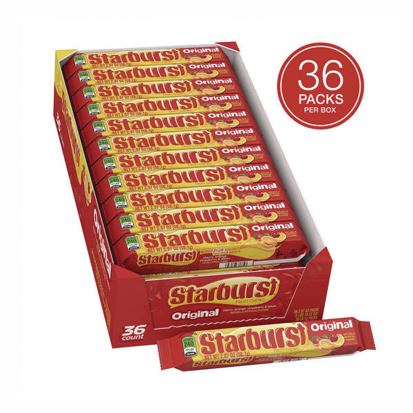 Starburst® Original Fruit Chews, Cherry; Lemon; Orange; Strawberry, 12 Pieces/Pack, 36 Packs/Box (SBRMMM01151) Box of 36