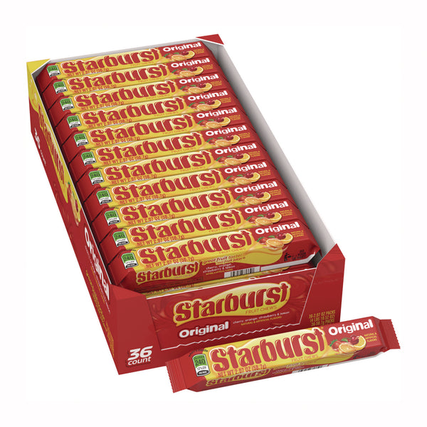 Starburst® Original Fruit Chews, Cherry; Lemon; Orange; Strawberry, 12 Pieces/Pack, 36 Packs/Box (SBRMMM01151) Box of 36