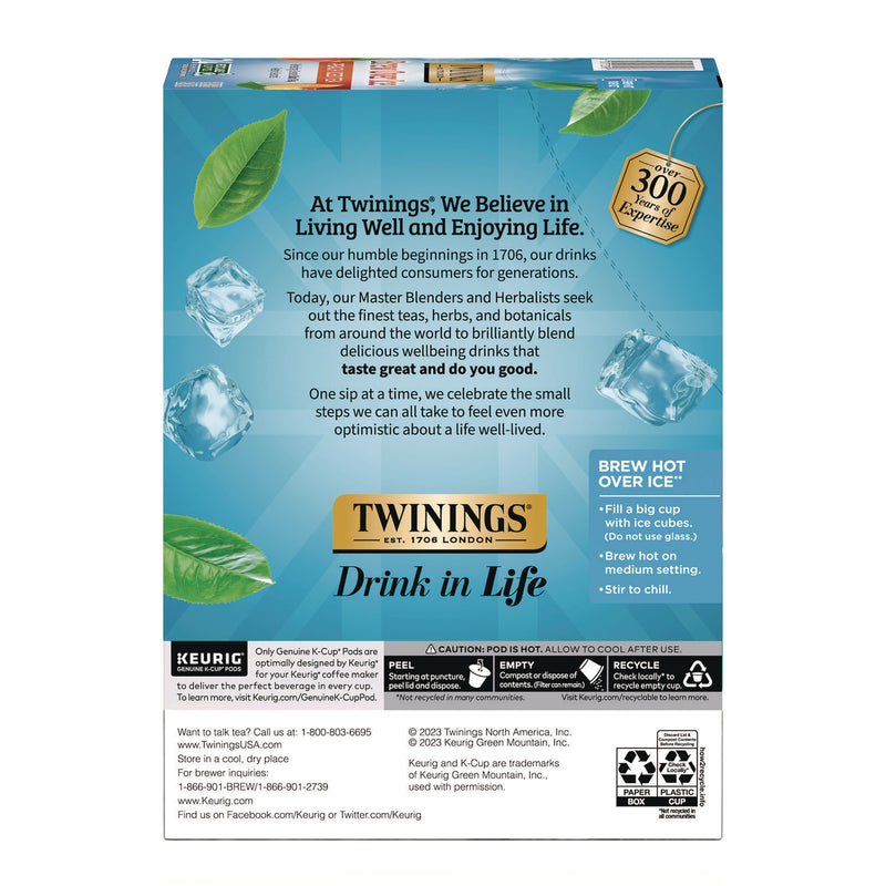 TWININGS® Brew Over Ice K-Cups, Peach, 24/Box (TWGTNA23196) Box of 24