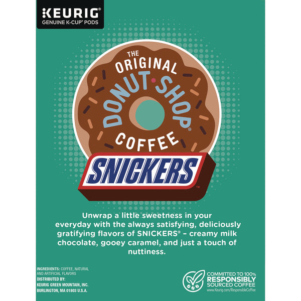 The Original Donut Shop® SNICKERS Flavored Coffee K-Cups, 48/Box (GMT5000373541) Box of 48