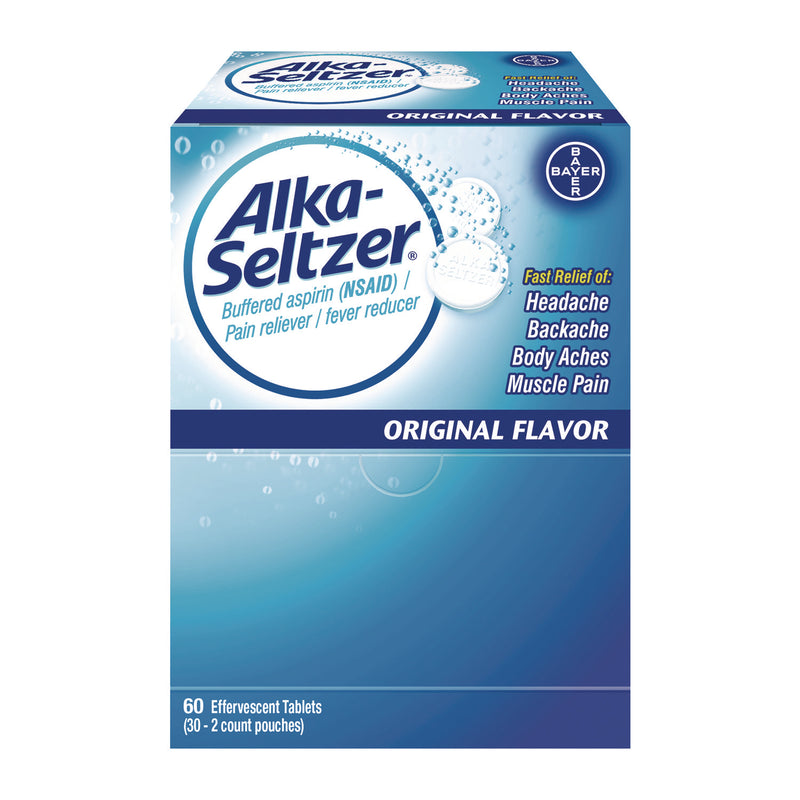 Alka-Seltzer® Buffered Aspirin (NSAID) Tablets, 2/Pack, 30 Packs/Box (PFY64038) Box of 60