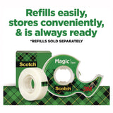 Scotch® Magic Tape in Handheld Dispenser, 1" Core, 0.75" x 50 ft, Clear, 2/Pack (MMM70005148088) Pack of 2