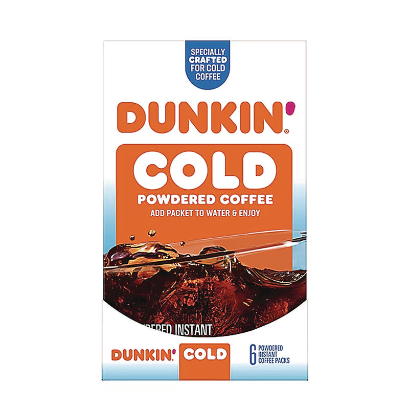 Dunkin'® Cold Powdered Coffee, 1.02 oz Packet, 6/Box (GMTSMU01632) Box of 6