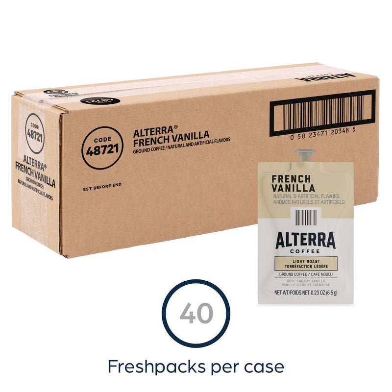 FLAVIA® Alterra French Vanilla Coffee Freshpack, 0.23 oz Pouch, 40/Carton (LAV48721) Case of 40